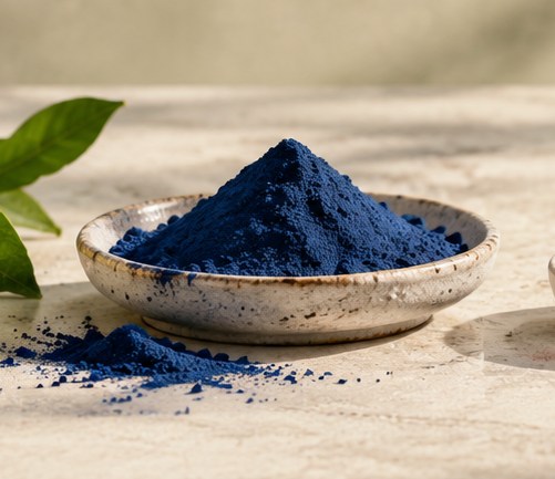 Illustrative image of blue spirulina powder