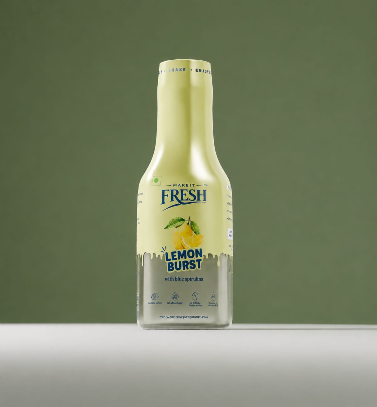The original MAKEIT FRESH bottle photograph; the original label is unchanged